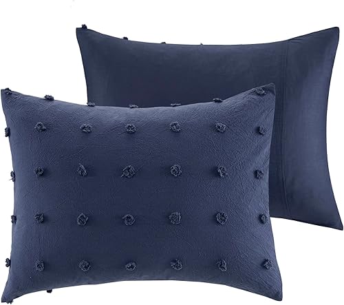 Miniatura 14 de Urban Habitat - Juego de edredón 100% algodón Jacquard, cobertura de edredón para todas las estaciones chic que proporciona un acento desgastado de