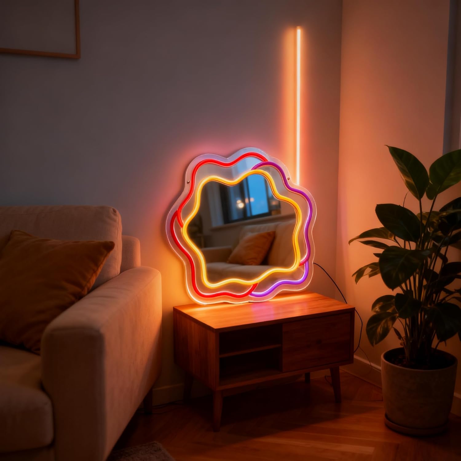 Neon Sign for Wall Decor Light Up Letters Mirror Led Sign Birthday Party Gifts Led Decorative Night Signs Room Decorations Supplies Girl Birthday Party Signs for Home Bedroom Dorm (Rose)