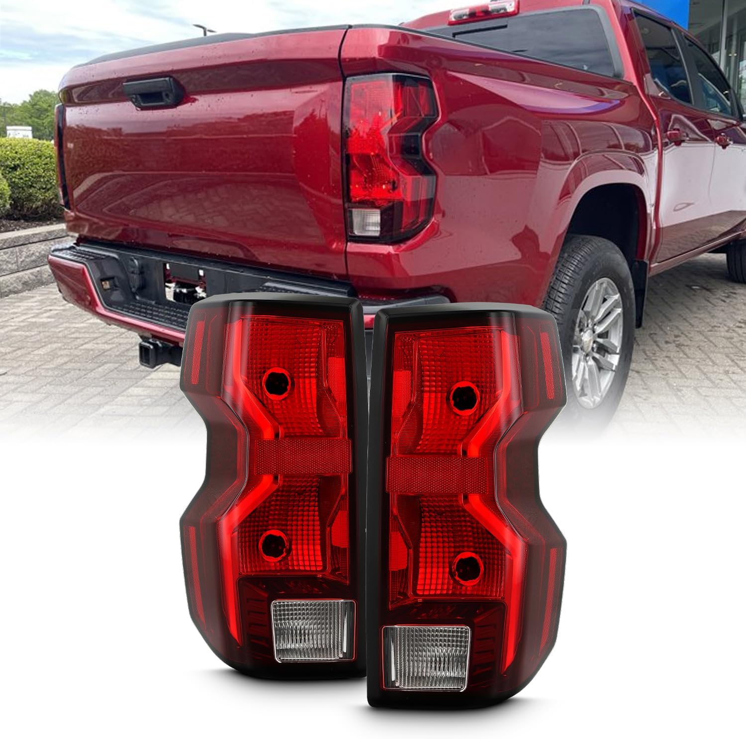 AKKON - Fit 2023 2024 2025 Chevy Colorado WL/LT/Trail Boss Incandescent Tail Light Rear Brake Lamp OE Style Driver Left Side Direct Replacement