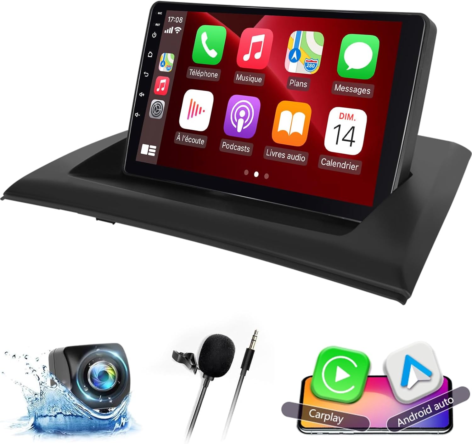 4+64G Car Radio for BMW X3 E83 2004 2005-2012 - Wireless Carplay & Android Auto - 9 Inch Touchscreen Radio with 32 EQ DSP, WiFi, GPS, Split Screen + AHD Rear View Camera