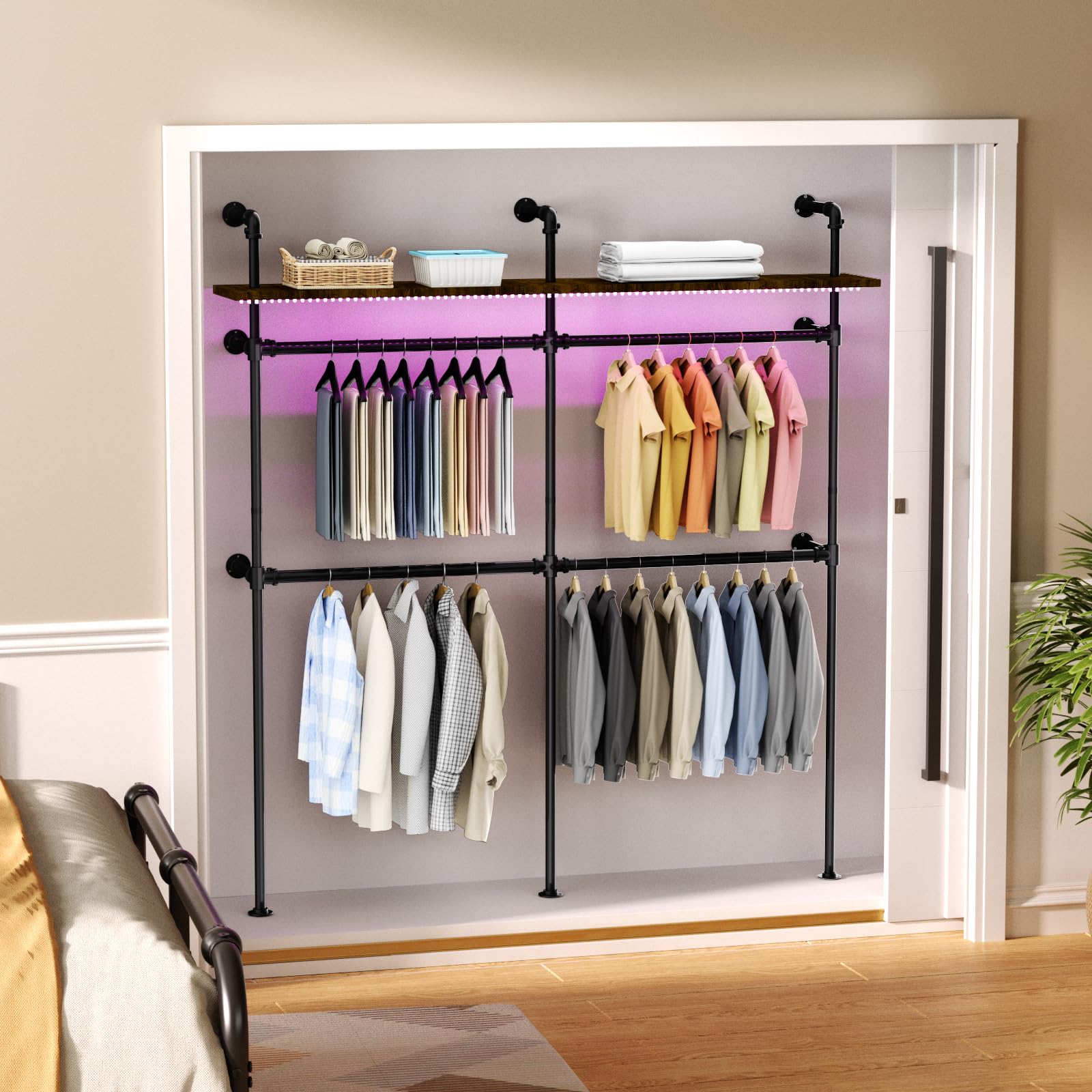 Snapklik.com : ROOMTEC Industrial Pipe Clothing Racks,Industrial ...