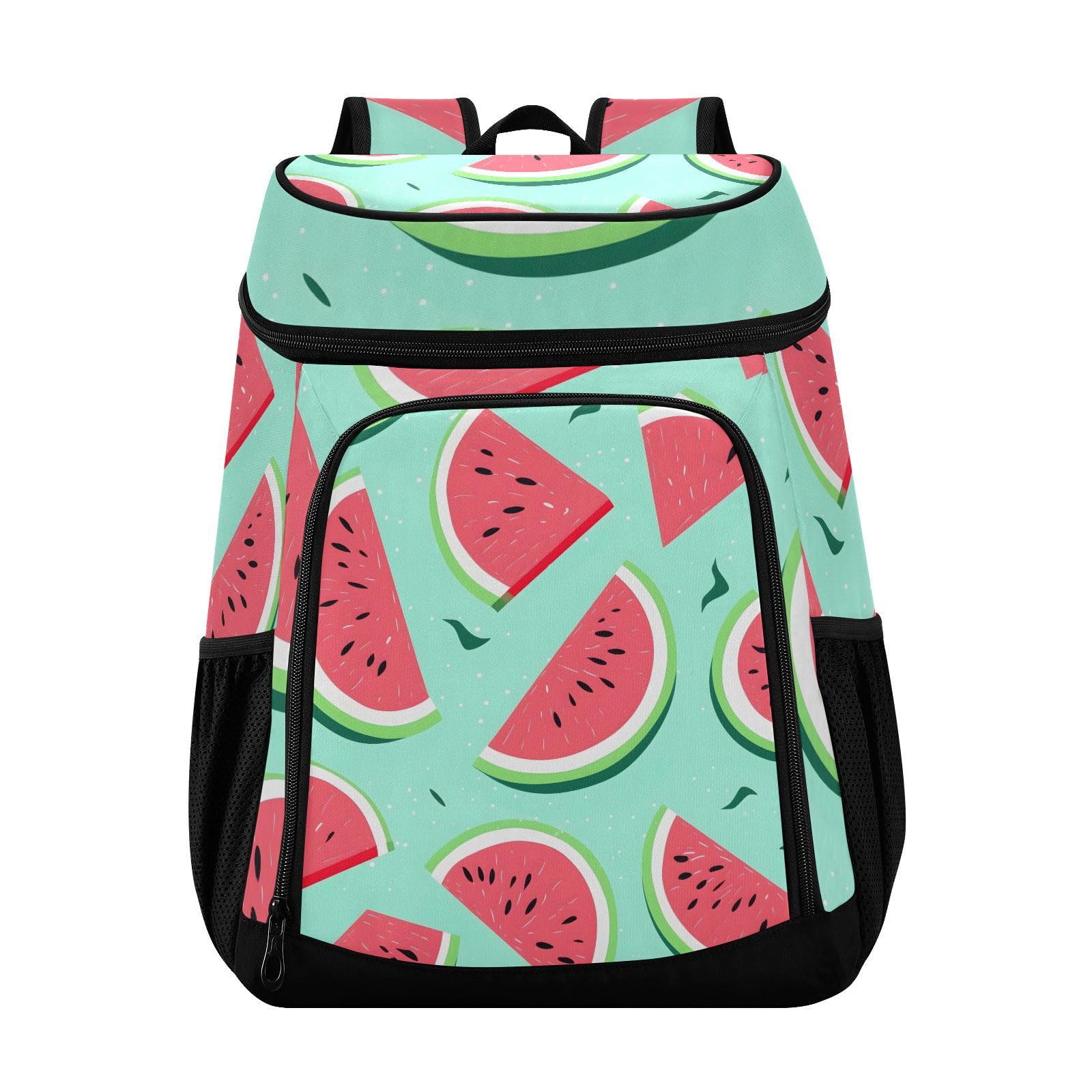 Watermelon Fruit Blue Cooler Backpack Cooler Insulated Leak Proof Lunch Backpack 36 Cans Waterproof Soft for Men Women Picnic Hiking Camping Beach