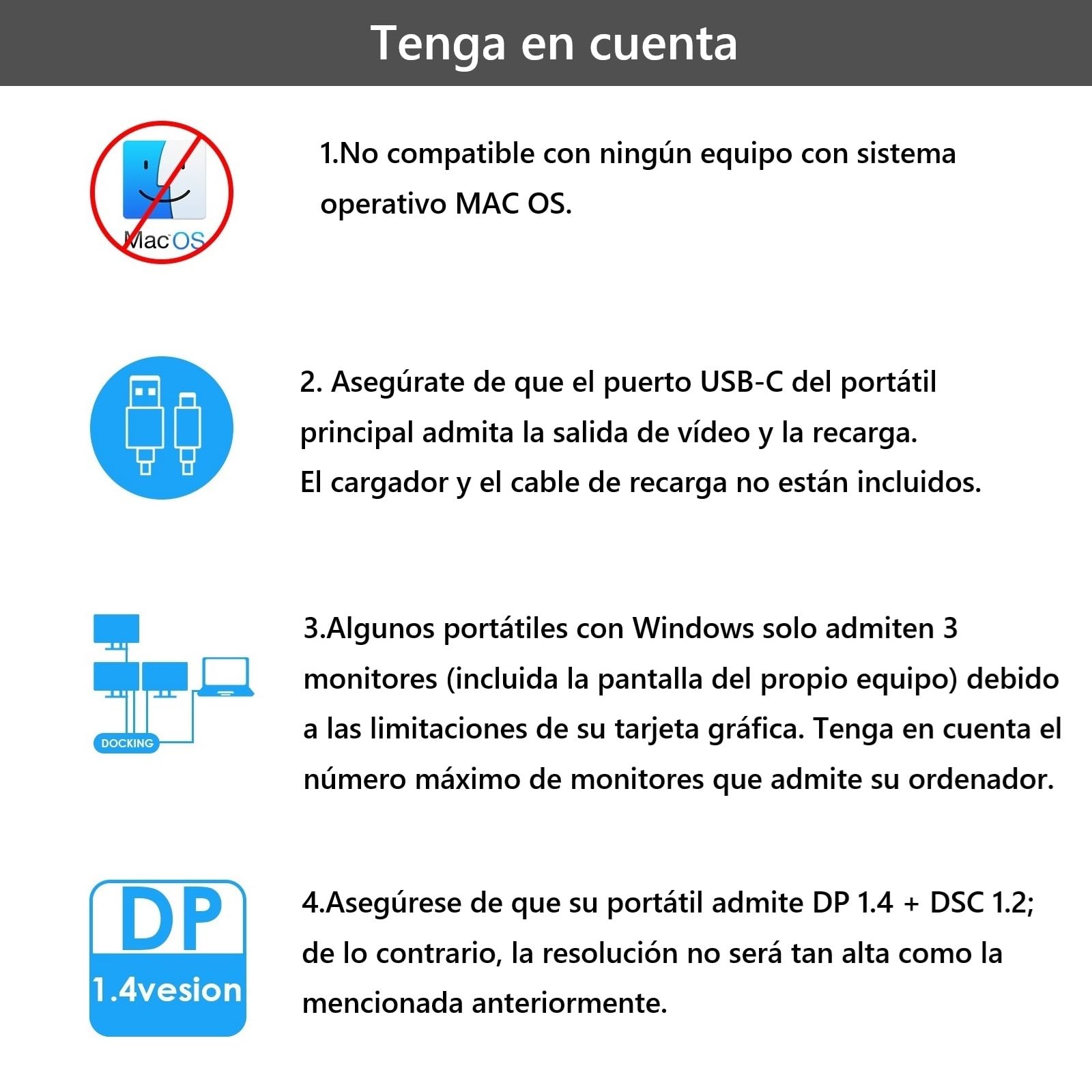 WAVLINK Estación de acoplamiento para laptop, monitores cuádruples, HDMI