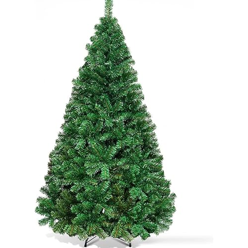 Goplus 5ft Artificial Christmas Tree, Unlit Christmas Pine Tree with 350 PVC Branch Tips, Foldable Metal Stand, Xmas Full Tree for Indoor Home Office Decor
