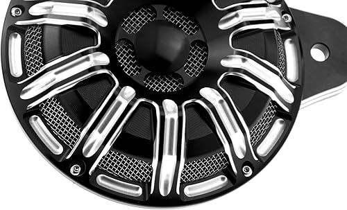 Miniatura 4 de HDBUBALUS Cubierta de bocina CNC para motocicleta para Harley 1991-2017 Big Twin Negro