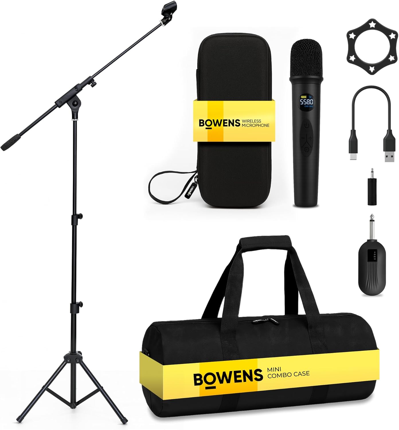 Bowens Wireless Microphones - Handheld Wireless mic with Microphone Stand