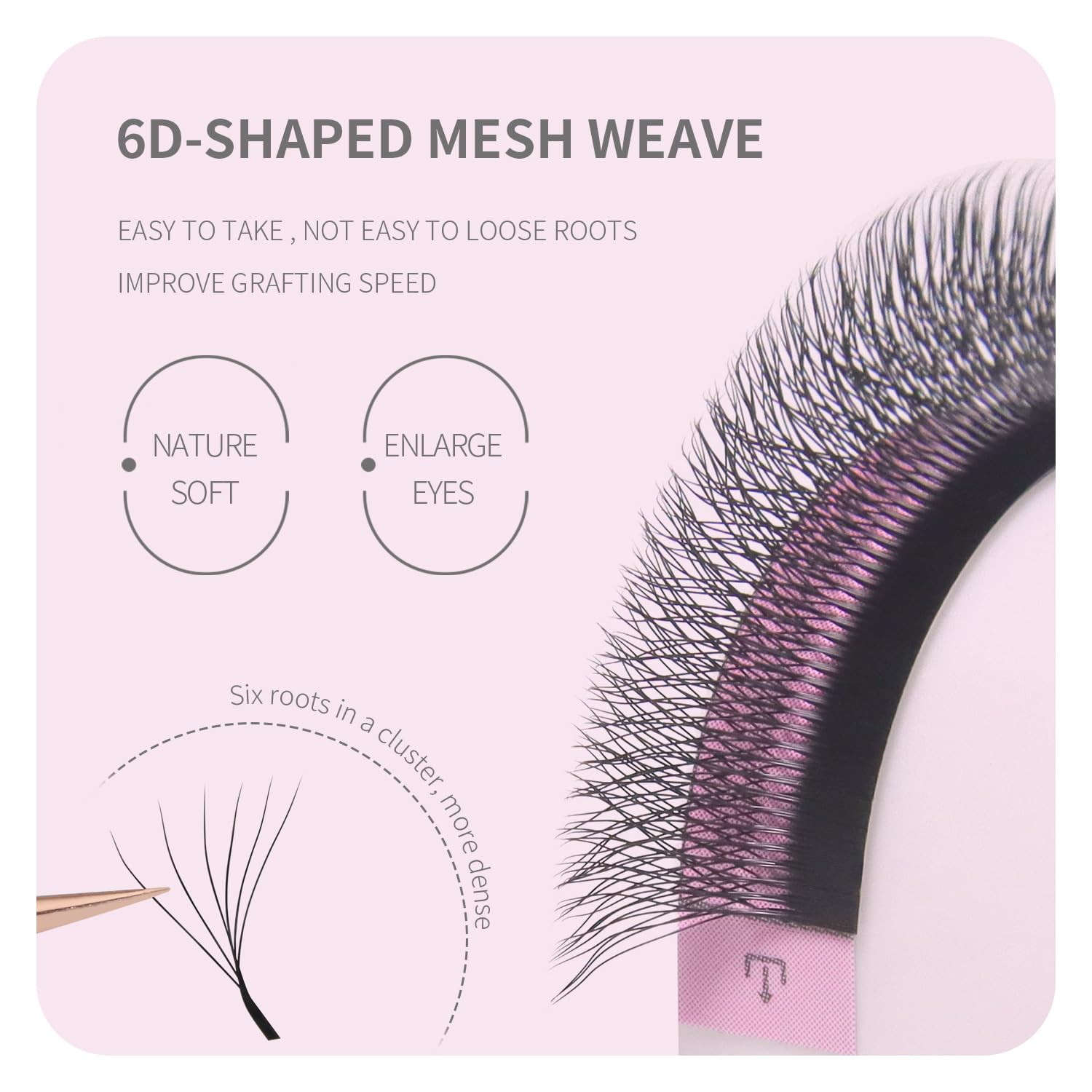 ANNAFRIS 6D W Extension Ciglia 0.07 C 14mm Premade Fan Lash Russian Volume Ventole Ciglia Ciuffetti 6D Eyelash Extension Professional(6D 0.07 C 14mm)