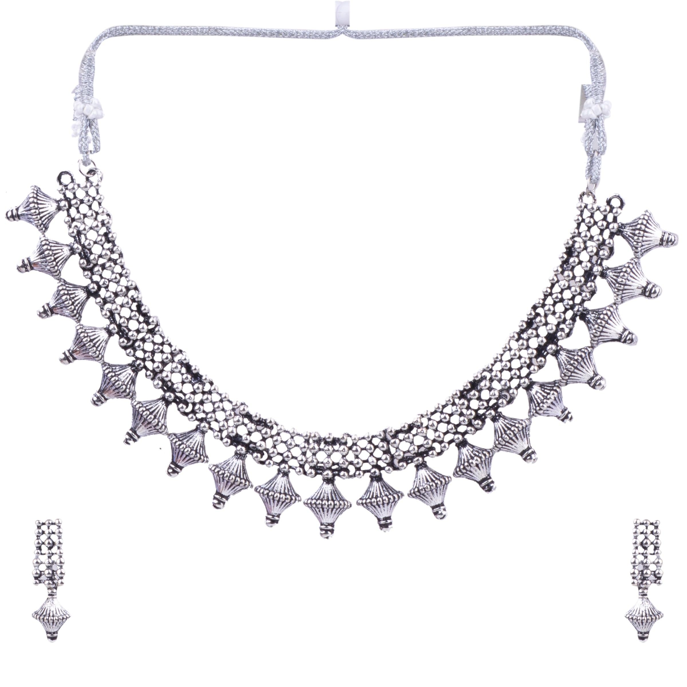 Griiham Oxidised Trendy Necklace Jewellery Set for Women and Girls (B0CRTVK4B8) Amazon Price History, Amazon Price Tracker