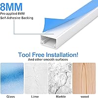 Vista 3 de Ocultador de cables, cubierta de cable de 62.8 pulgadas, cubiertas de cable para cables en la pared, cubiertas de alambre para cables, ocultadores