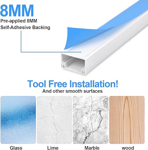 Miniatura 3 de Ocultador de cables, cubierta de cable de 62.8 pulgadas, cubiertas de cable para cables en la pared, cubiertas de alambre para cables, ocultadores