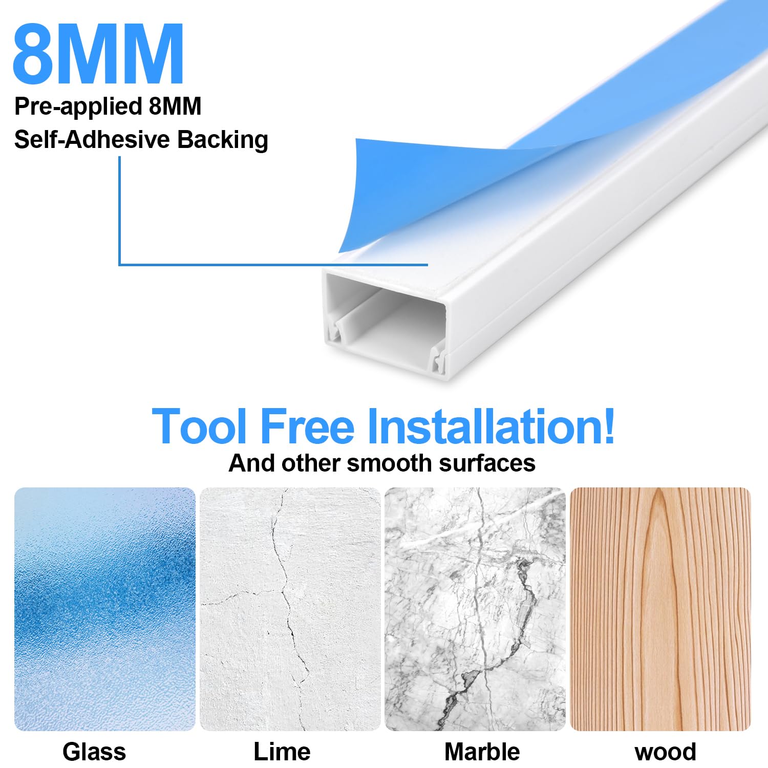 Delamu Cord Hider Cable Concealer, 62.8in Cord Covers For 2-3 Wires On Wall, Cable Hider Cable - View #2