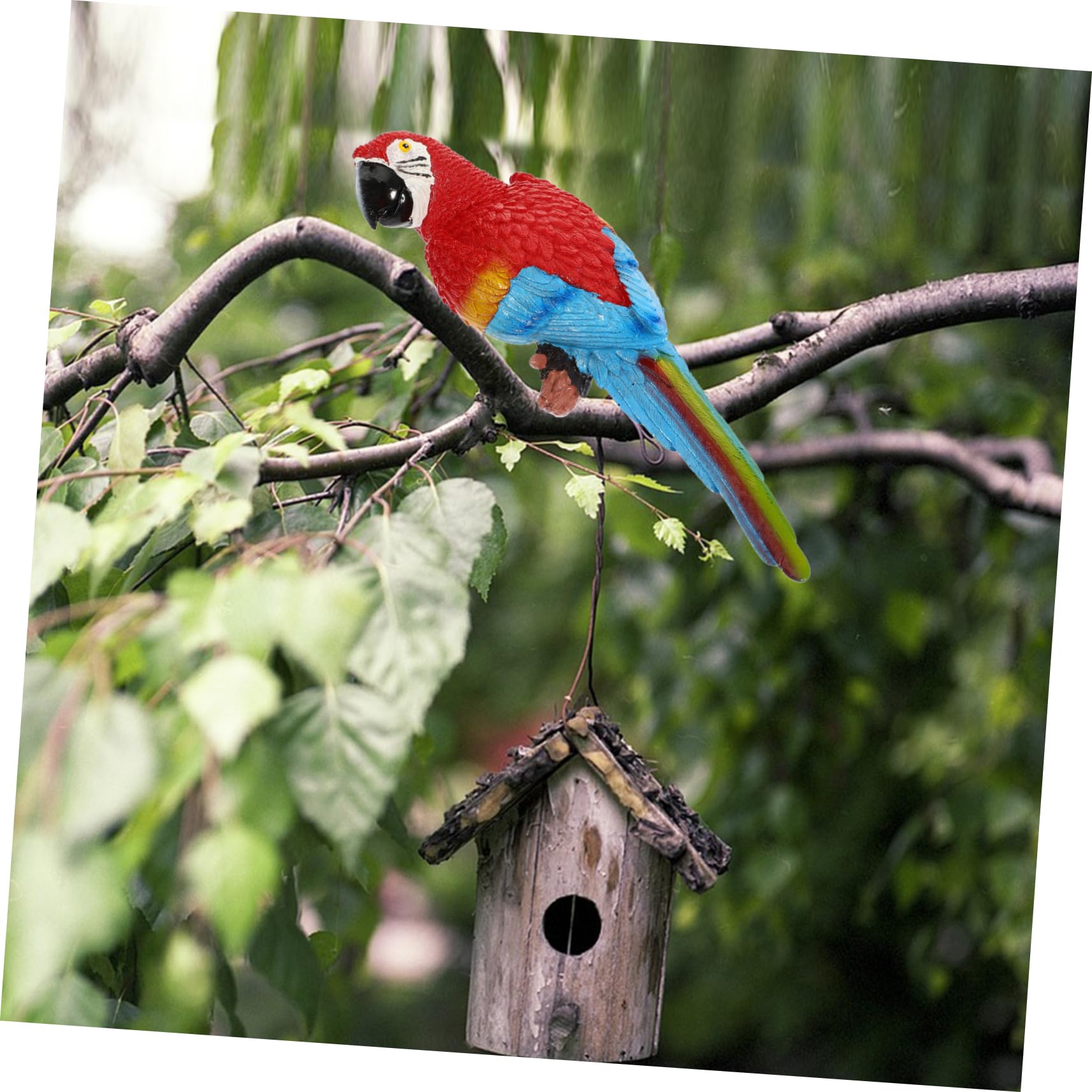 Figurine Perroquet En Fer – Déco Mural Réaliste 38 Cm Pour Jardin Ou Intérieur - 5