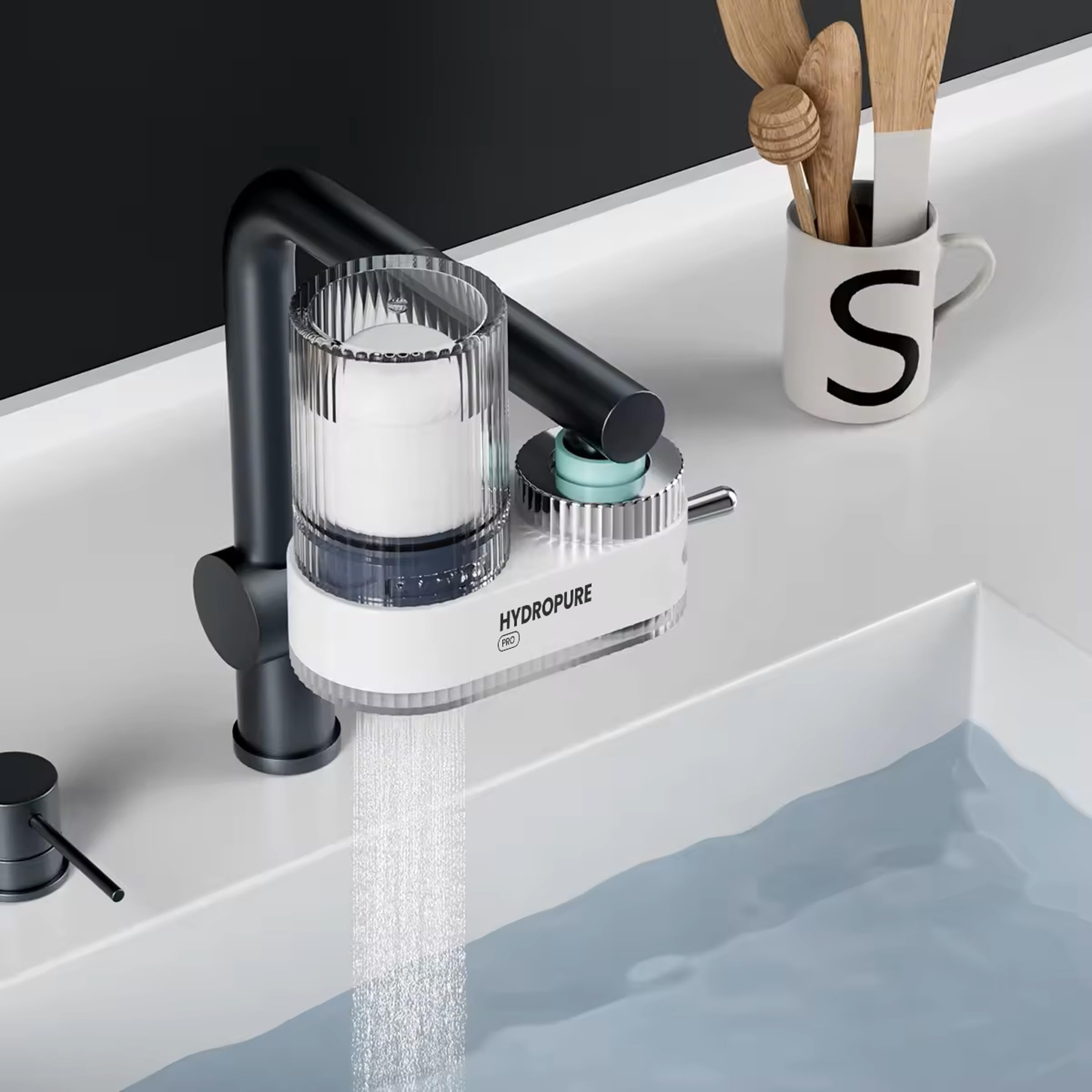 KONTONTY Filtro Acqua Per Lavatrice Senza Elettricità - Purificatore Multiuso Domestico 17x7.5 Cm Trasparente