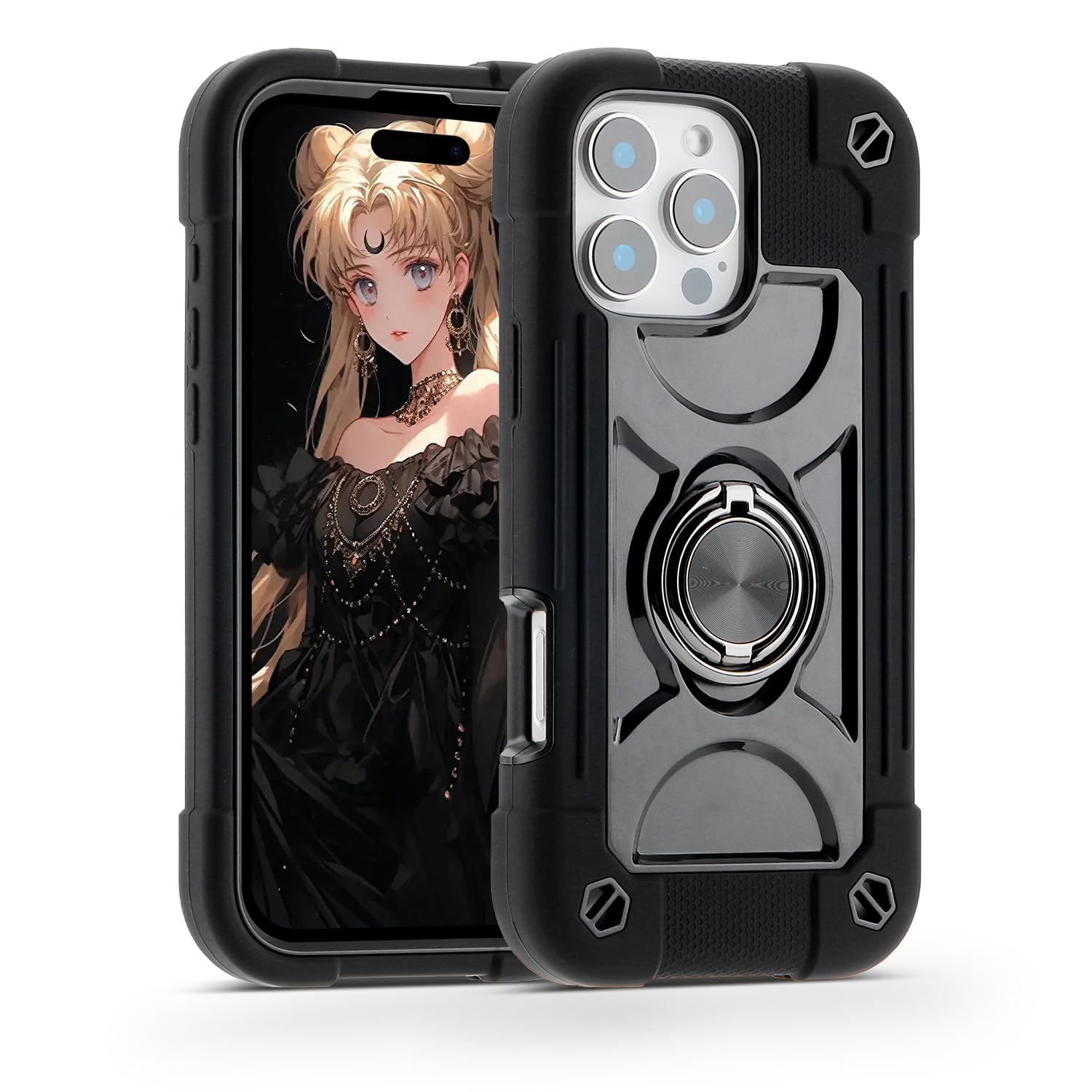 MARKILL Compatible with iPhone 16 Pro Case 6.3 Inch with Built-in Kickstand, Military Grade Drop Protection Full Body Rugged Heavy Duty Protective Cover for iPhone 16 Pro Black