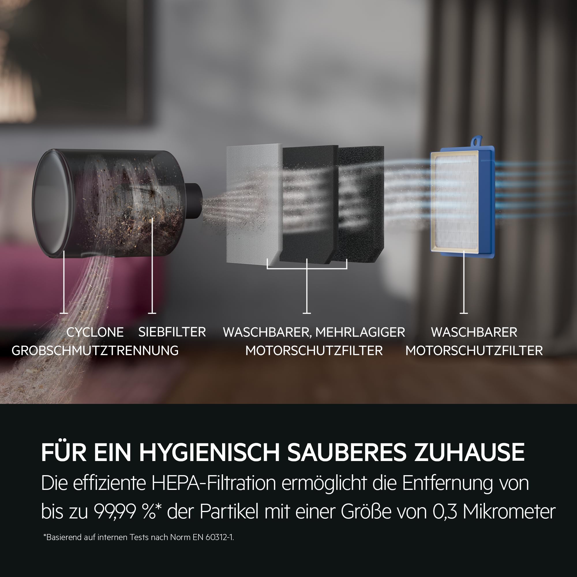 AEG CLEAN 6000 ÖKO Staubsauger beutellos, ETM Testsieger, 60 Prozent Recyclingmaterial, 550 W, Zusatzdüsen, Softräder, 74 dB(A), 12 m Aktionsradius, 1,6 l Staubbehälter, Schwarz, AL61C2ÖKO