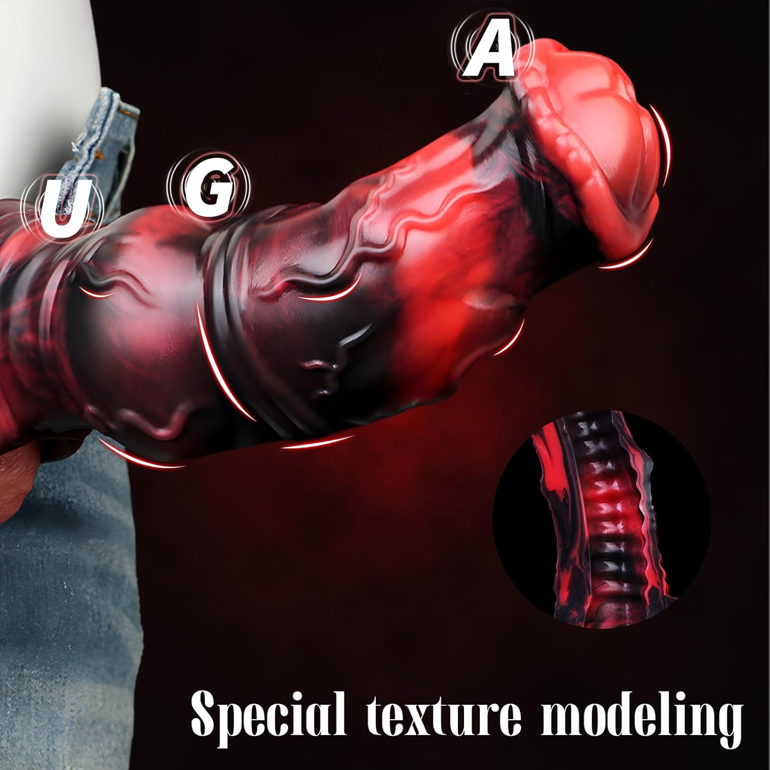 Monster Penis Sleeve Horse Dildo Male Penis Extender with Cock Ring, Big Knots Cock Enlarger Sex Toys for Men, Delay Ejaculation Erection Enhancement Silicone Dick Sleeve for Couples