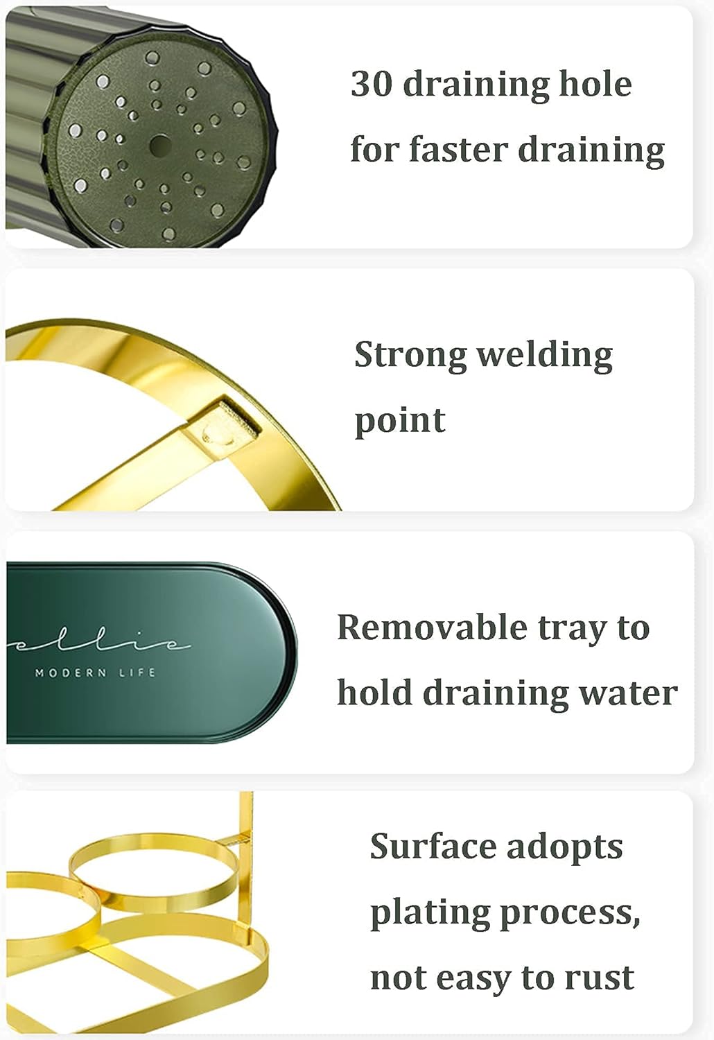 Kitchen Utensil Caddy Plastic Draining Chopstick Spoon Cage Silverware Caddy For Party Utensil Holder Countertop Gold &Amp; Green 7 Kitchen Utensil Caddy Plastic Draining Chopstick Spoon Cage Silverware Caddy For Party Utensil Holder Countertop Gold &Amp; Green