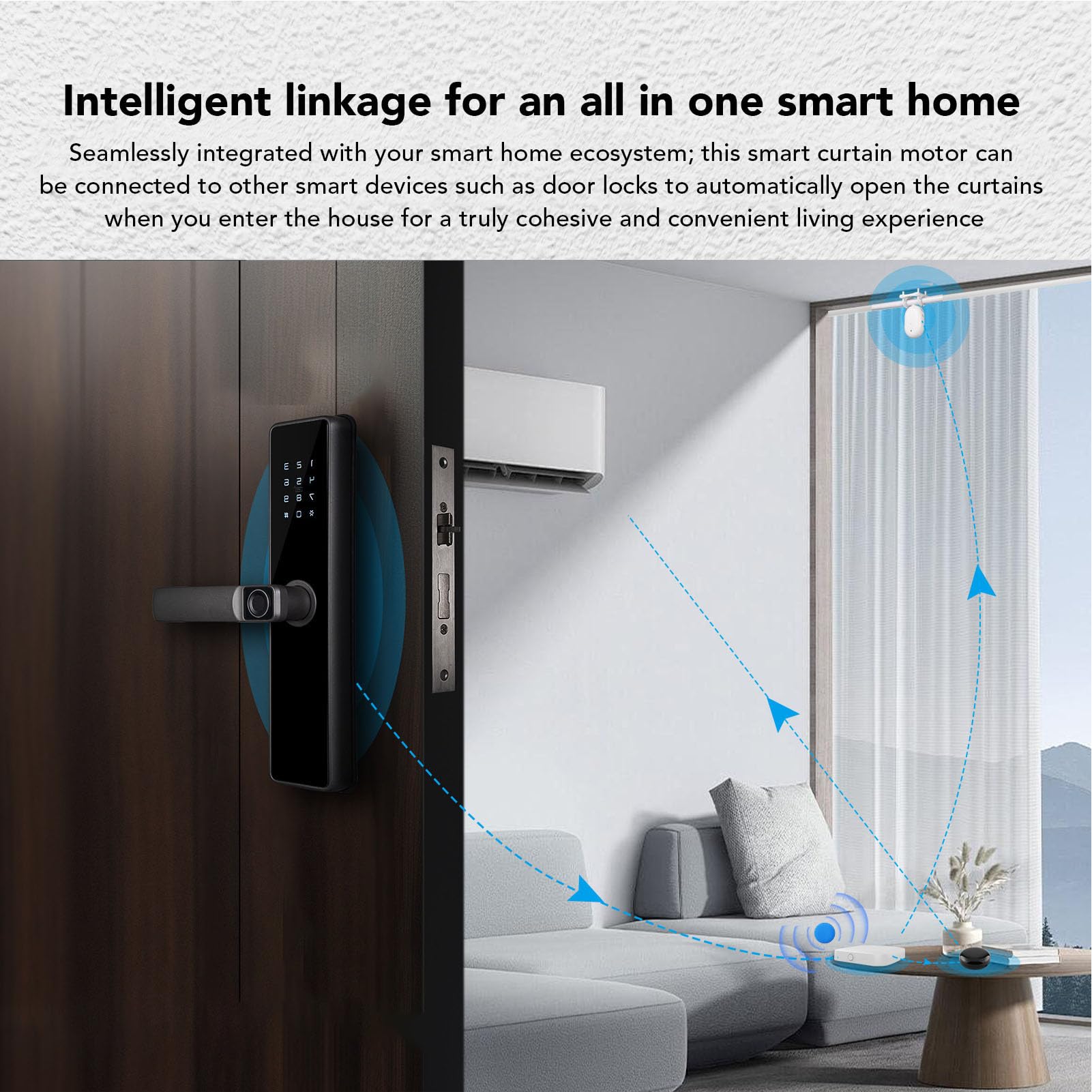 Abricador Automático de Cortinas, Robot de Cortina Inteligente con Aplicación, Sensor de Luz y Control de Voz, Instalación Fácil, Dispositivo de Ahorro de Energía, Compatible