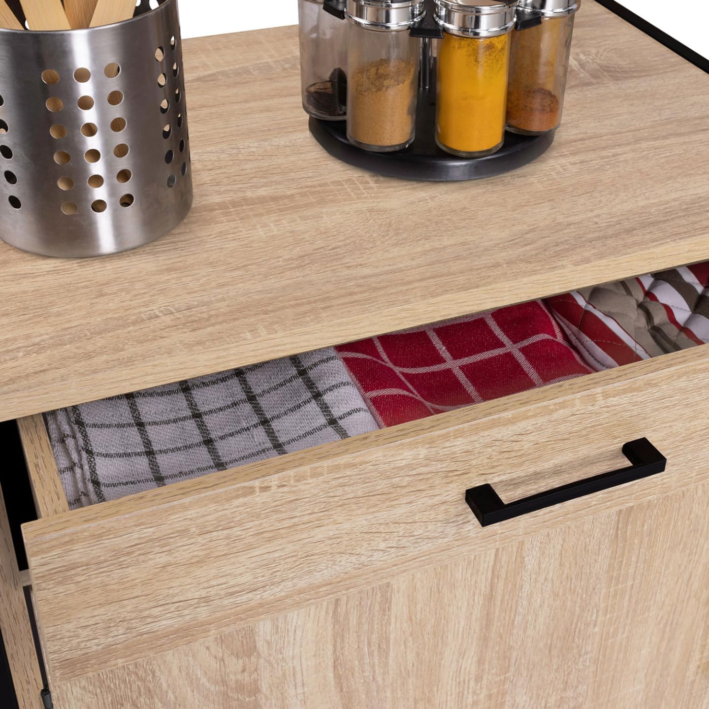 IDMarket - Cocina buffet de 60 cm Detroit Muebles 2 Puertas Diseño Industrial + Cajón