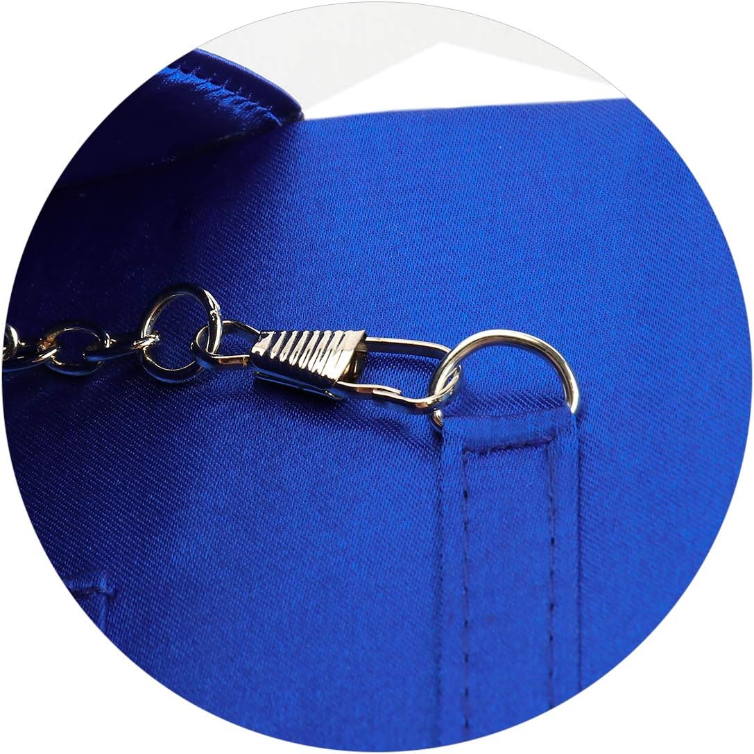 Evening Bags For Women Pleated Satin Rhinestone Brooch Prom Clutch Purse With Detachable Chain Strap