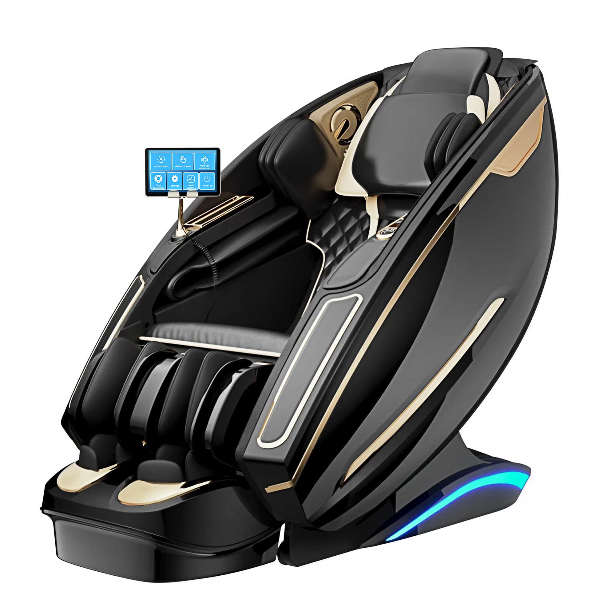 WANKO Elysium Massage Chair Full Body, Extra Long 57-Inch SL-Track, Zero-Gravity Shiatsu Massage Recliner, Body Scan, Airbags and Heat, Auto Extendable Closed-Toe Footrest (Black)