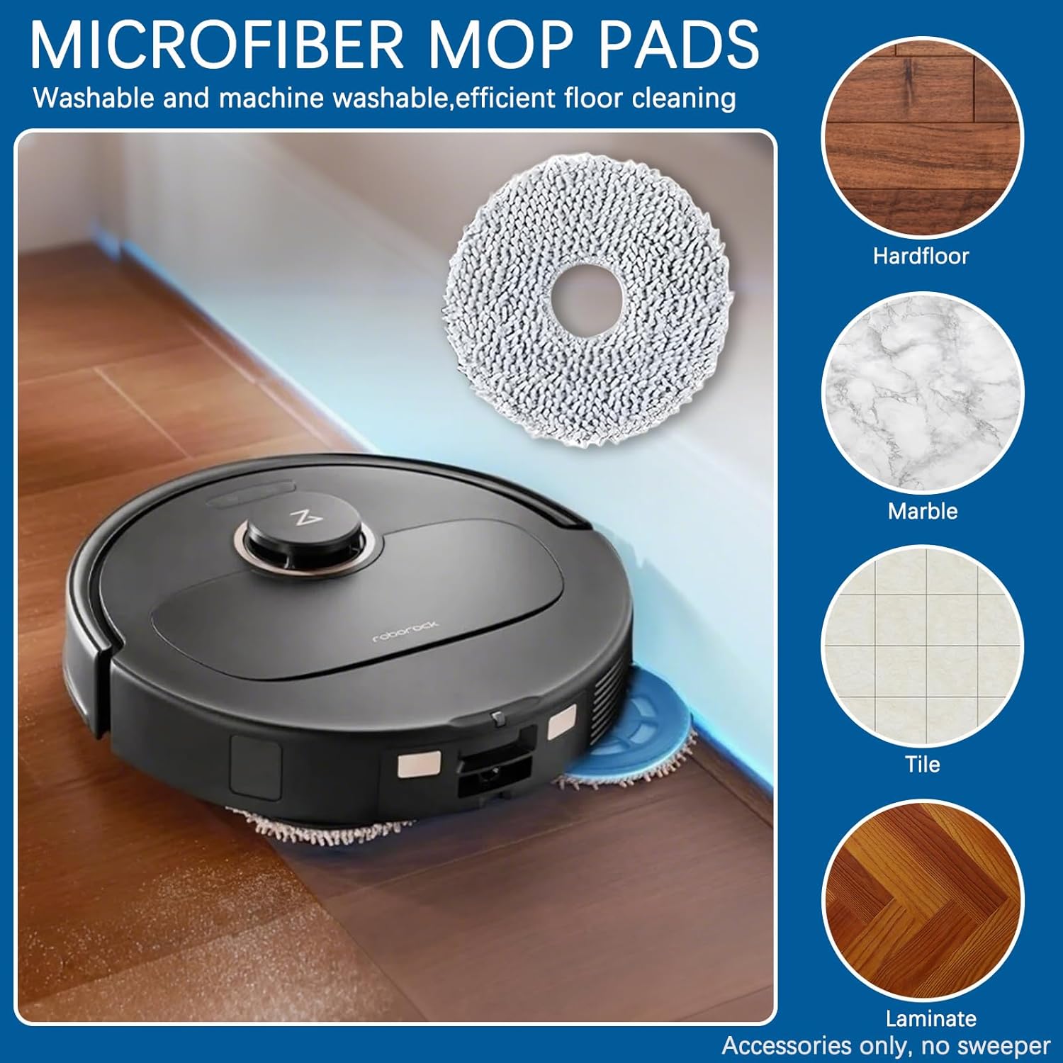 34 Pcs Qrevo S/Qrevo Pro/Qrevo Plus Replacement Accessories for Roborock Robot Vacuum, 2 Main Brush, 6 HEPA Filter,8 Dust Bag, 8 Side Brushe,6 Mop Cloth Pad, 4 Cleaning Tool
