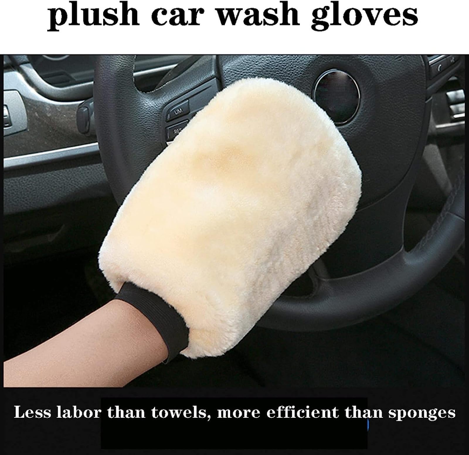 Guantes de pulido de coche, guantes de lavado de microfibra, lana gruesa suave para limpieza de coche y hogar