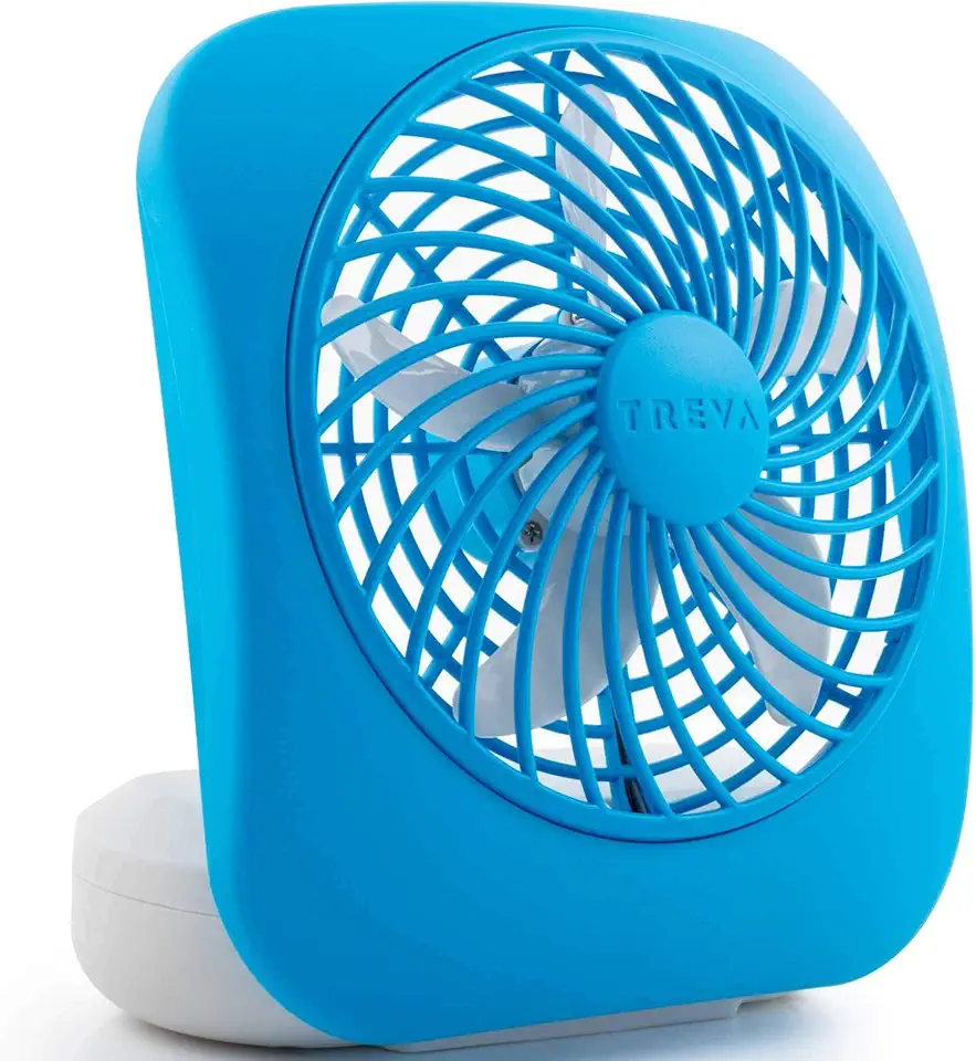 O2COOL Ventoinha portátil para circulação de ar da Treva de 12 cm | 2 velocidades de resfriamento, design compacto dobrável e inclinado, azul claro