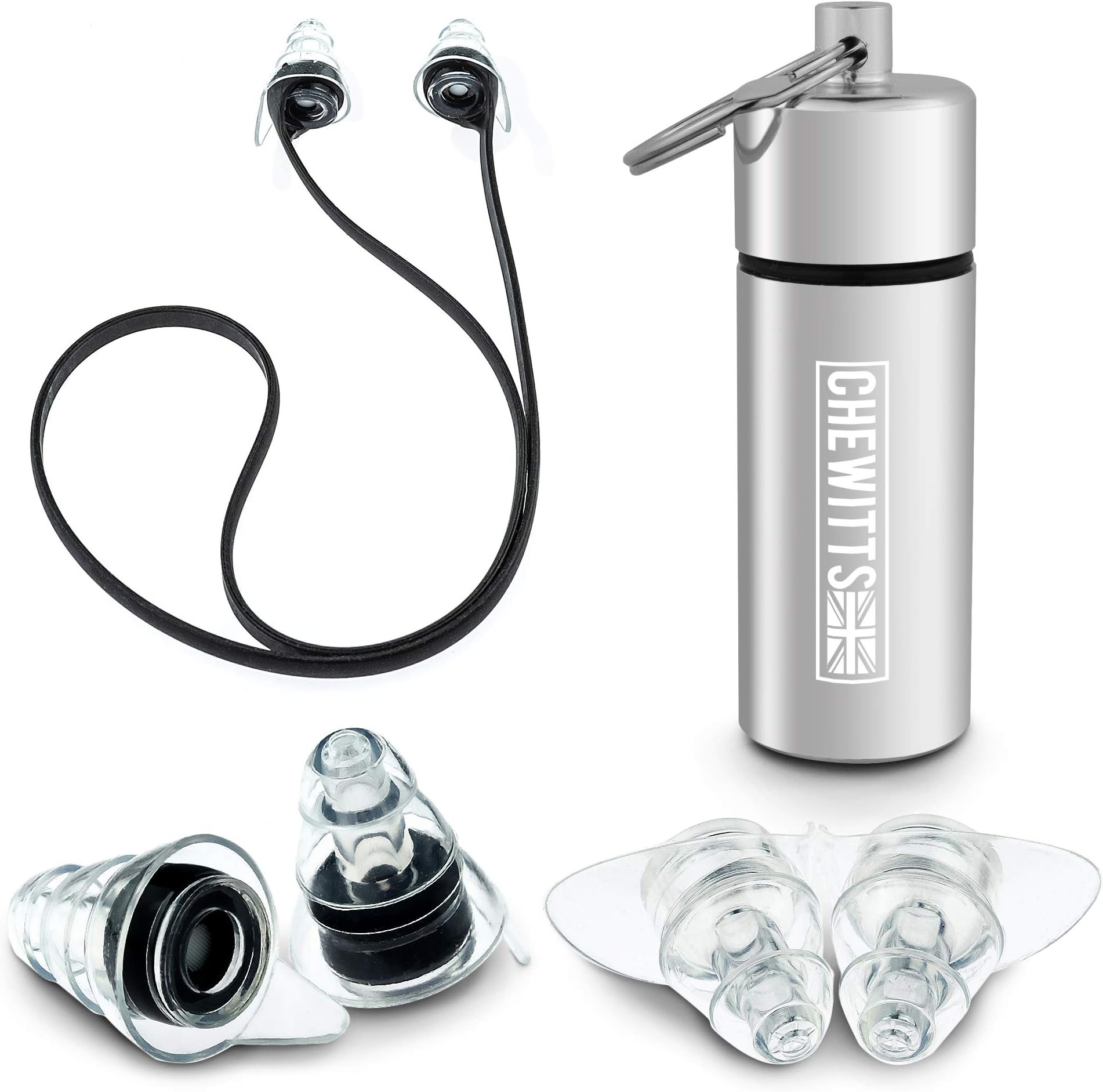 Ear Plugs For Concerts - 2 Pairs Noise Cancelling Reduction Earplugs - High Fidelity Reusable Silicone Earplugs - Hearing Protection For Concerts, Clubs, Festivals, Musicians, DJ's, Drumming, Singers