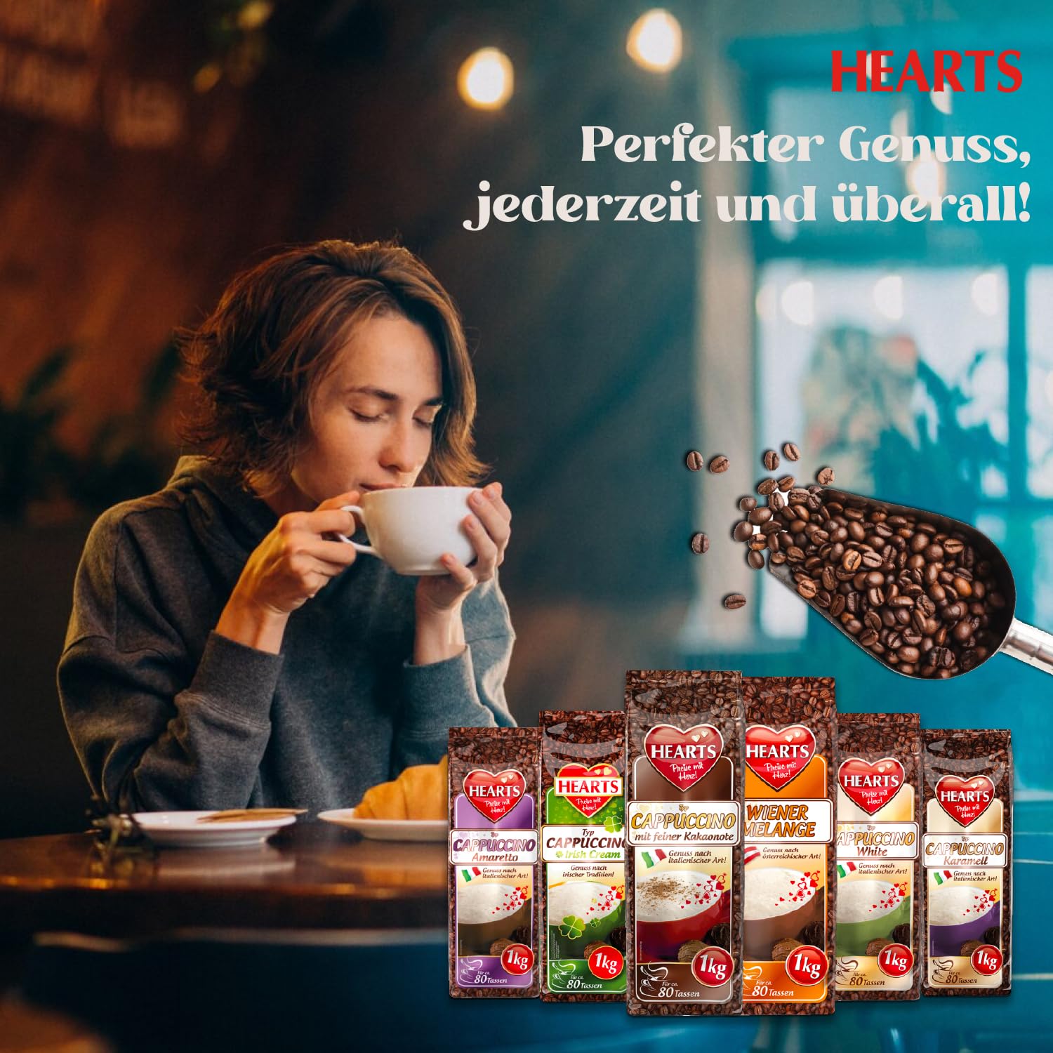 HEARTS Cappuccino Mix zestaw 6 próbek 1 kg kawy smakowe