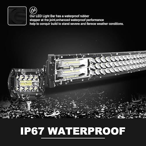 Miniatura 3 de DOT aprobado de 50.0in luz LED curvada para techo de techo superior parabrisas luz + LED de 4.0in + interruptor basculante cableado para Polaris