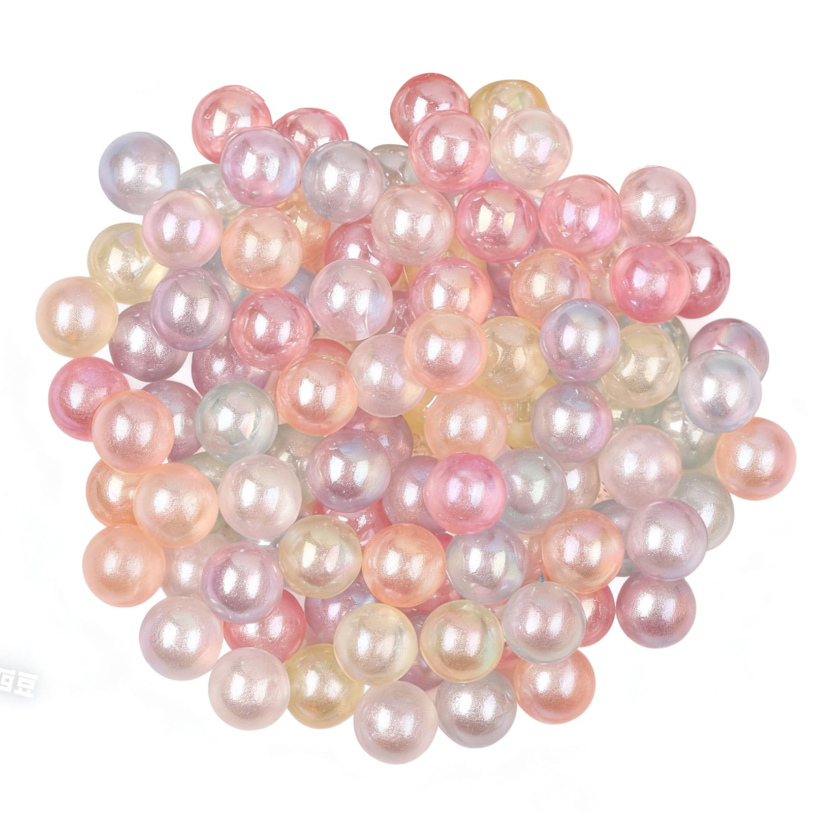 Lerpwige Coated Acrylic Craft Beads Without Hole Colorful Round for Jewelry Making Bracelets Beading Craft Supplies Acrylic