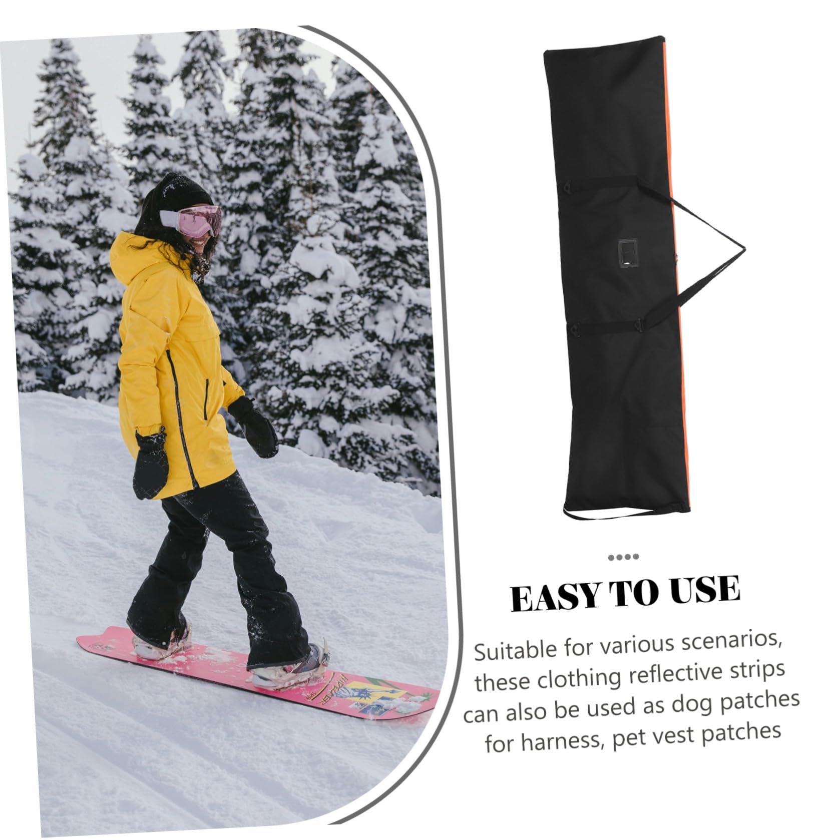 Torba Snowboard Do Podróży Lotniczych Składana Torba Narty i Akcesoria Narciarskie Transportowa Sprzęt Zimowy Wyściełane Paski dla Komfortu i Ochrony