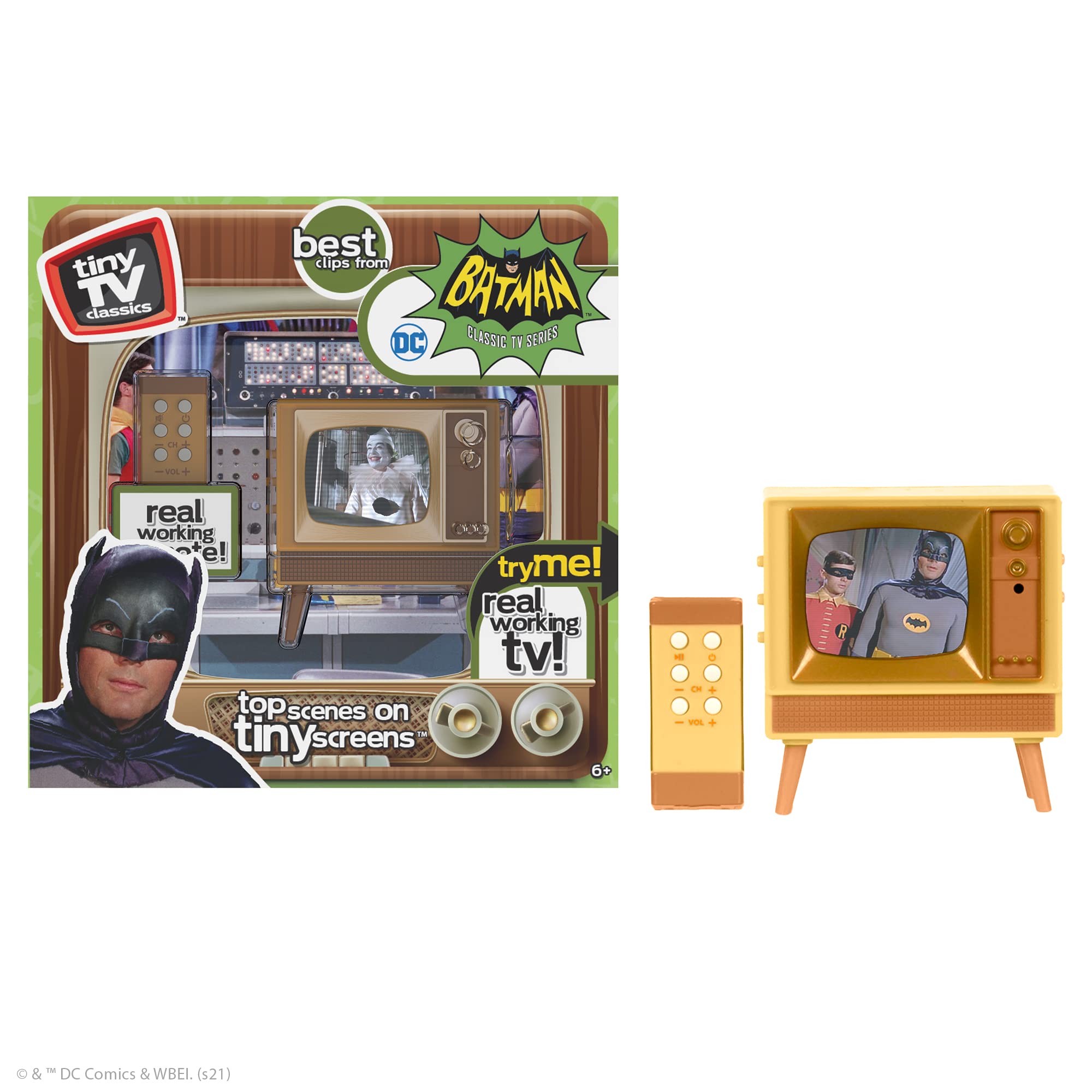 Basic Fun Tiny TV Classic | Batman Edition | Watch Selected Batman