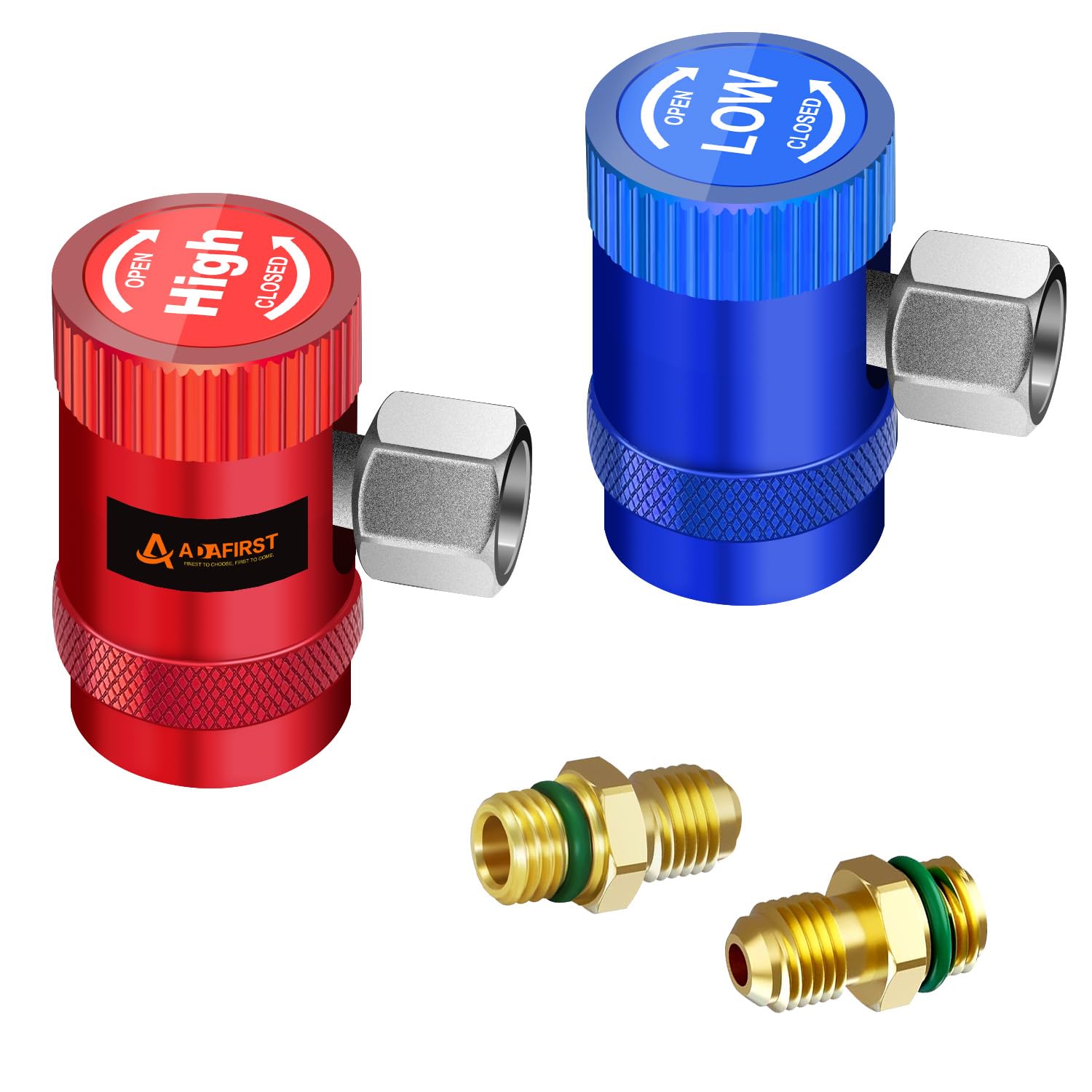 AC R1234yf Adjustable Quick Coupler Adapter Work as Auto Air Conditioning Manifold Gauge Fittings, Automotive HVAC 1234yf Low and High Service Port Connectors Connect Car Freon Charging Hose-image-27