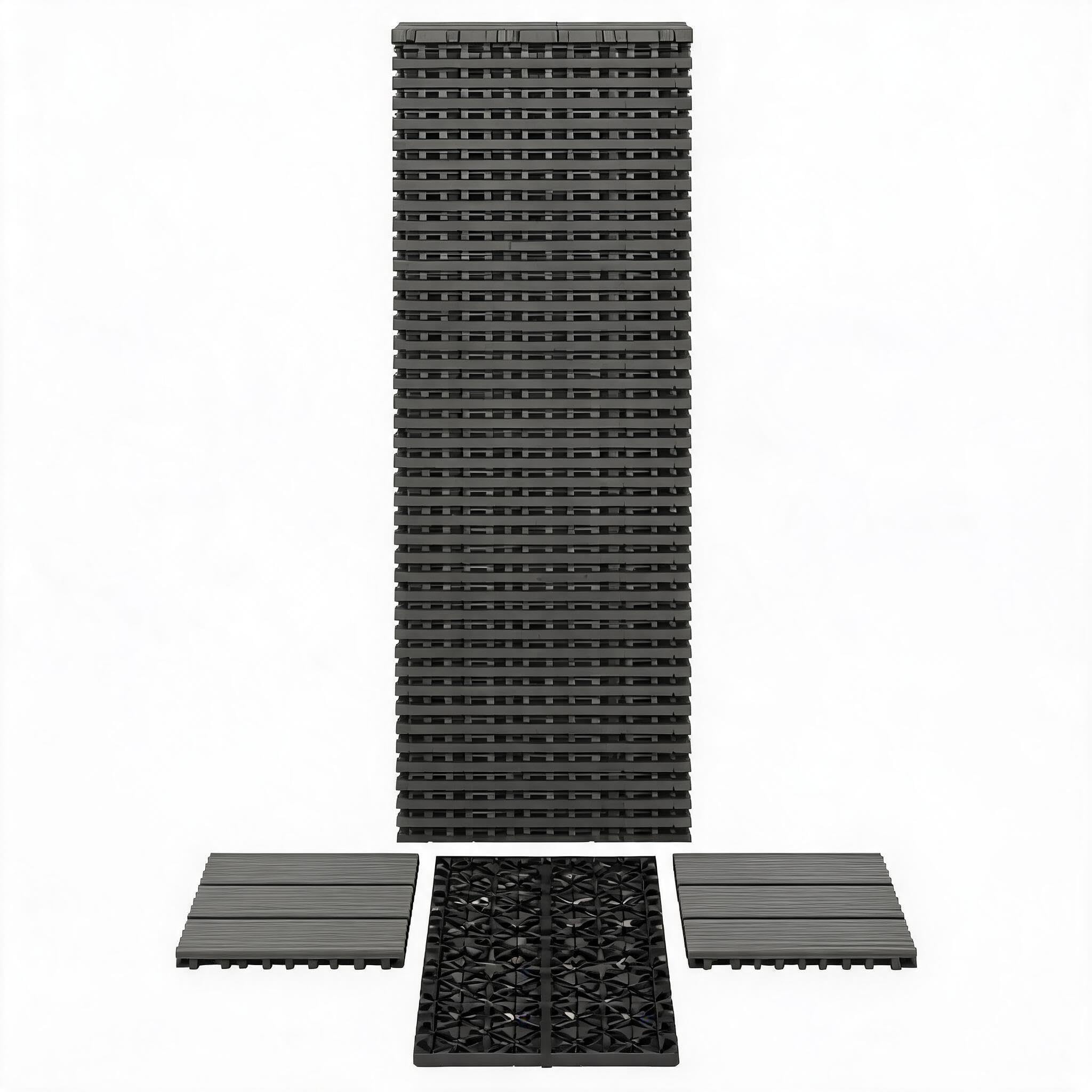 48 PCS Dalles De Terrasse Interconnectées Et Imperméables Pour l'Extérieur