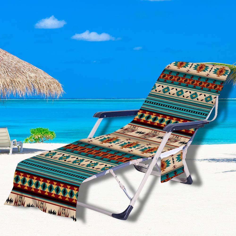 FANSU Gartenliege Bezug 75x210cm - Frottee Liegenauflage Mit Taschen