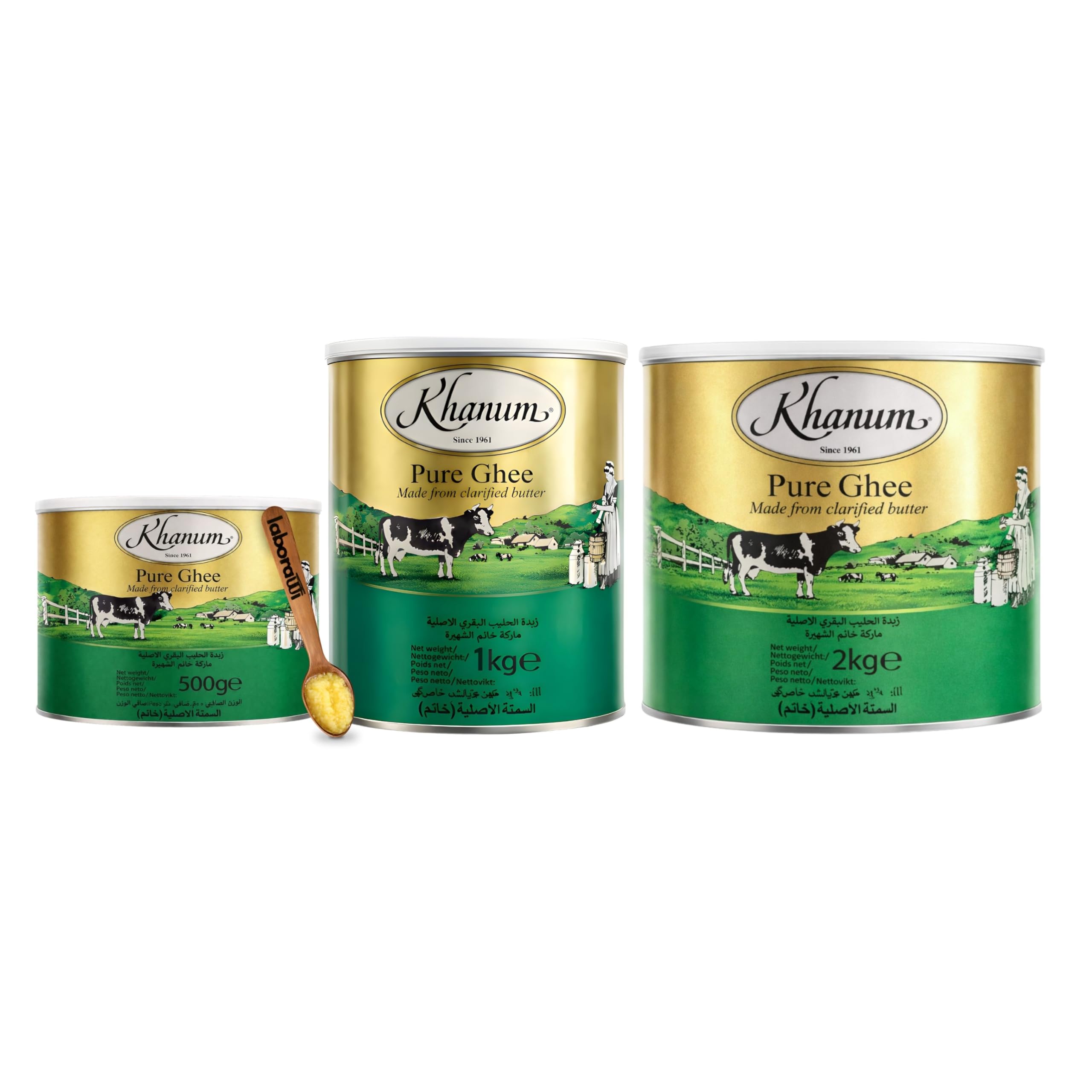 Mantequilla Clarificada Premium 100% Natural - Pure Ghee - Keto Friendly, Alto Punto de Humo, Sin Gluten - Ideal para Cocina Saludable - Laborawi (1 Kg)