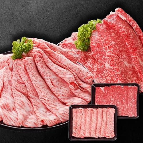 ミヤチク 畜産農家応援 宮崎牛スライス2種セット 牛肉 国産 A4以上 すき焼き (翌月お届け, [1kg]500g×2P)
