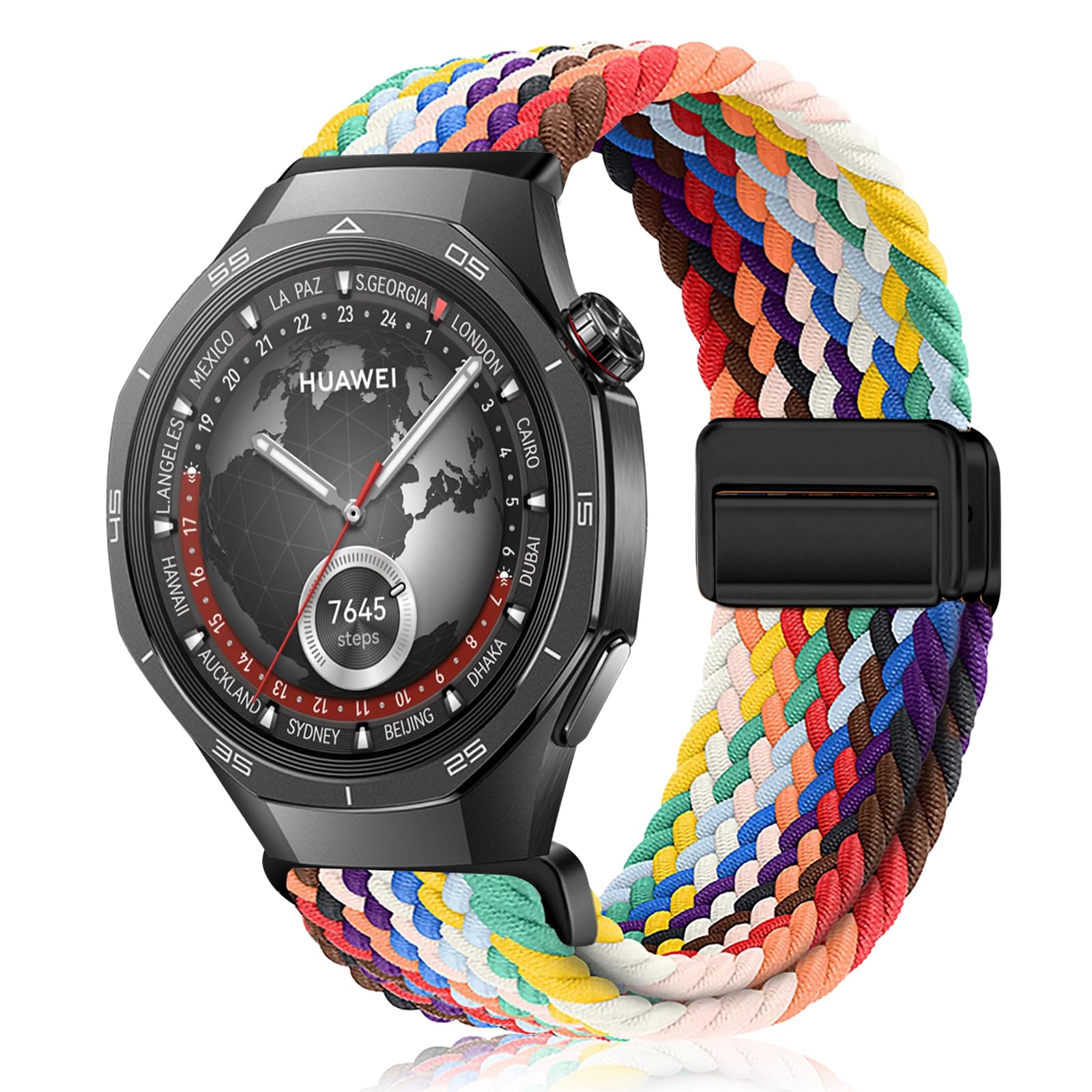 22mm Correa para Huawei Watch GT Runner 2/Ultimate 2/GT 6/6 Pro/GT 5/5 Pro 46mm, Magnética Nailon Deportivo Elásticos Unisex Correas para Huawei Watch 4/Buds/Ultimate