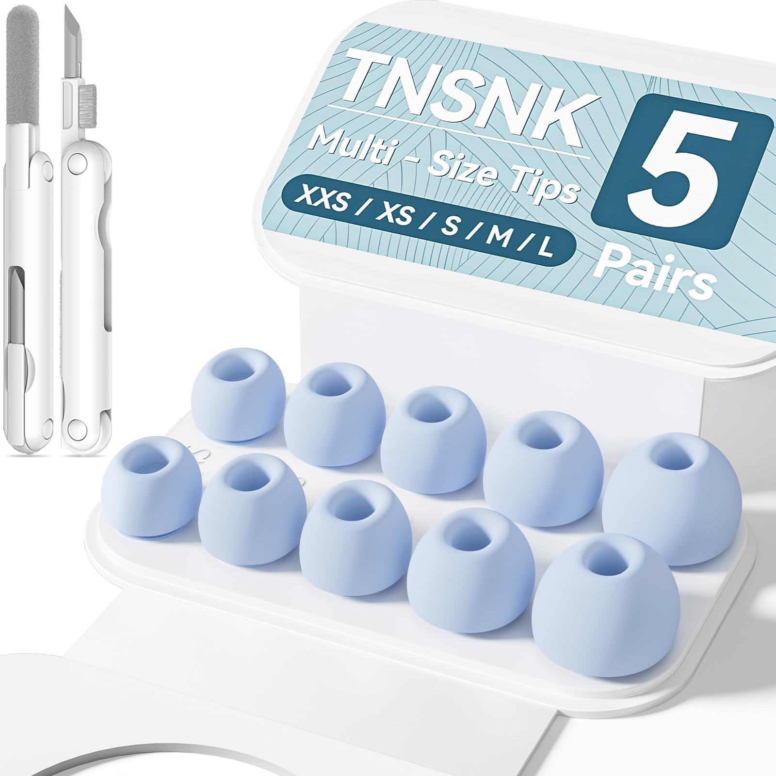 5 Pairs Replacement Ear Tips for AirPods Pro 3(White)