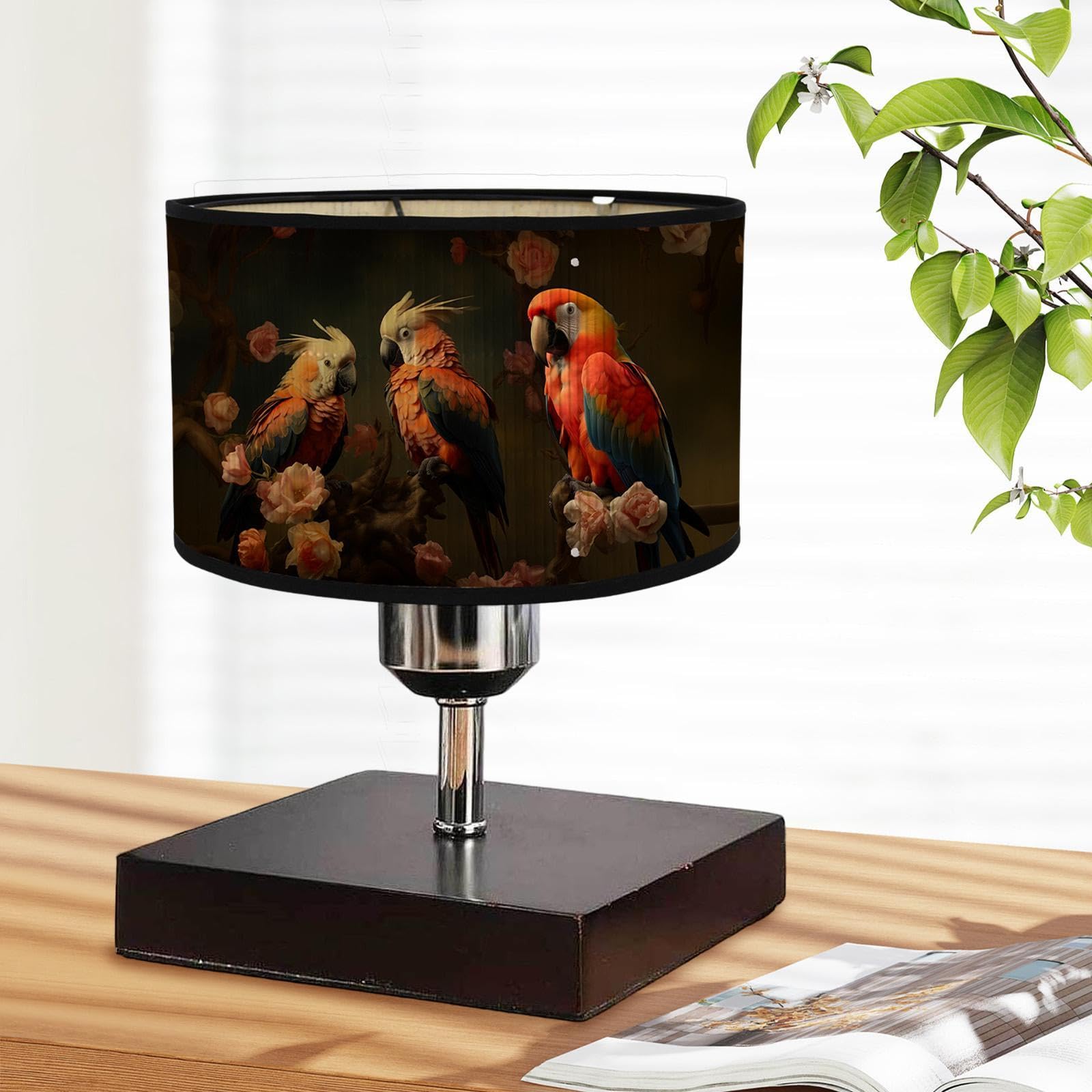Lampenschirm Deckenlampe Ersatz Lampenschirm Papageiendruck Bambus Funktion Moderner Stil für Wohnraum Gastronomie, Style D
