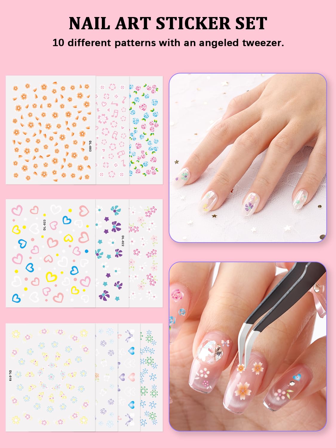 YOOVR Kit de arte de uñas, herramientas de arte de uñas, herramientas de diseño de uñas, kit de decoración de pinceles de uñas, herramienta de punteado de uñas, kit de uñas para principiantes, polvo
