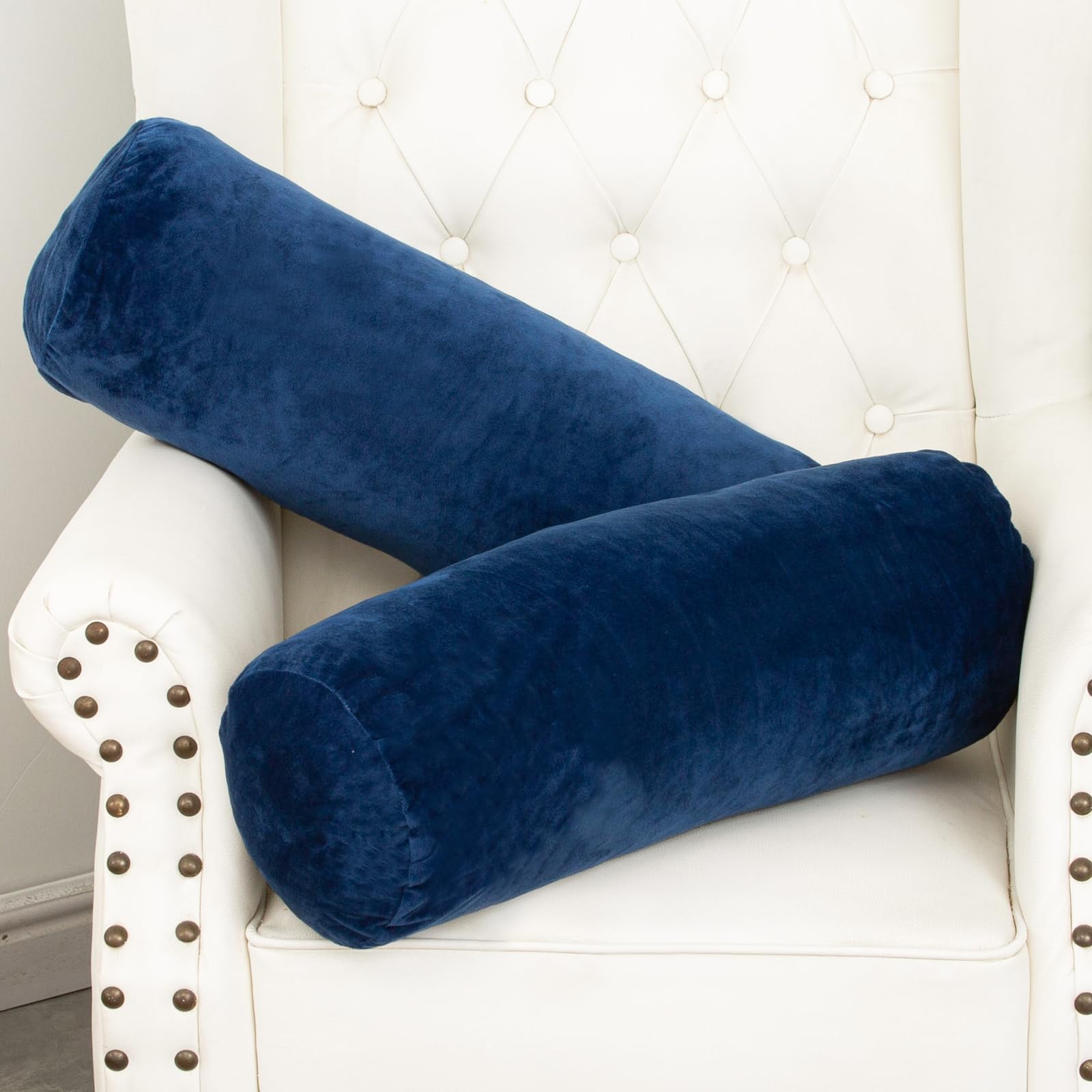 Photo 1 of 1 MIDDLE ONE Body Pillow, Memory Foam Body Pillows for Adults Sleeping, Decorative Bolster Pillow for Bed & Couch, Long Cylinder Tube Round Pillow, 24x7.87 Inches, Set of 2 (Navy Blue)