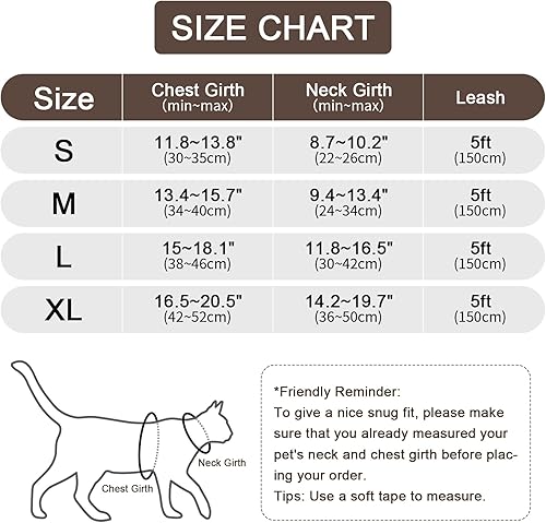 Miniatura 2 de Juego de arnés y correa para gato, chaleco ajustable a prueba de escapes mejorado con correa para gatos grandes, perros pequeños, cachorros, paseos
