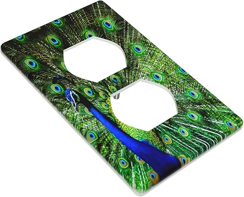 Miniatura 3 de Cubierta decorativa para toma de corriente de pavo real, cubierta de salida de 1 banda, cubierta de placa de interruptor de luz, placas de