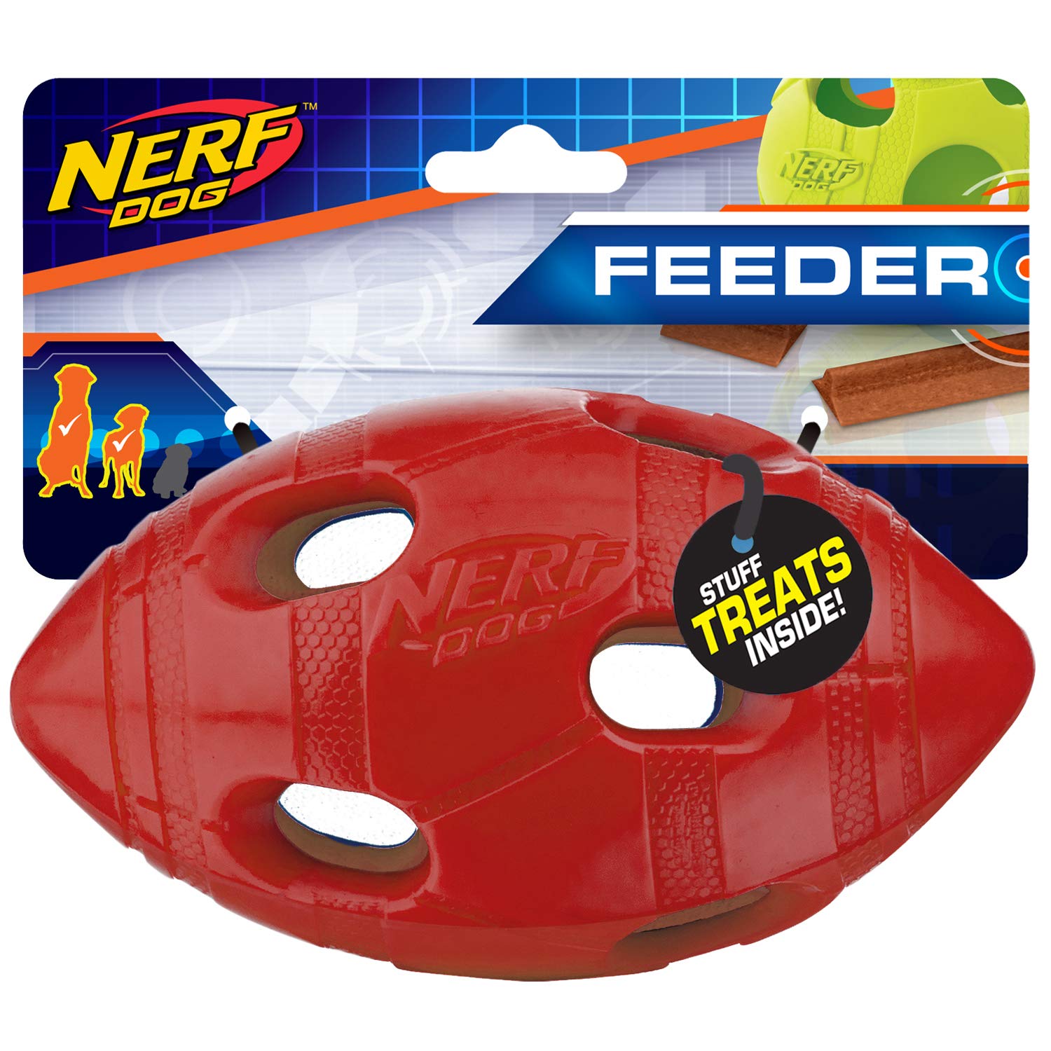 Ballon de football en TPR Rouge 6 po Nerf Dog pour le jeu