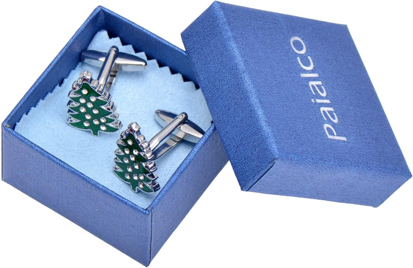 Green Christmas Tree Shaped Cufflinks for Man