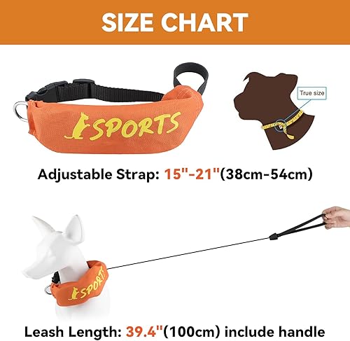 Miniatura 3 de Lesypet Collar de correa retráctil 2 en 1 para perro, manos libres, con correa retráctil para perros de raza mediana y grande al aire libre,