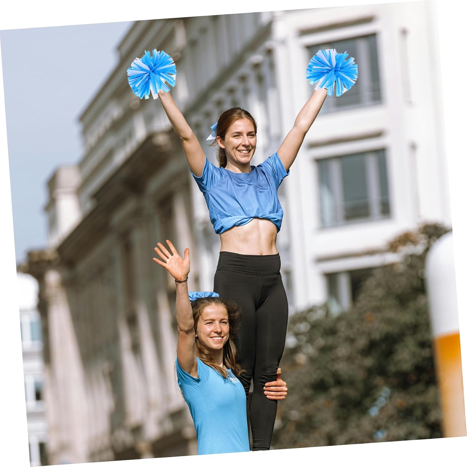 4pcs Cheerleader Pom Poms with Finger Ring Handle for Girls image 5
